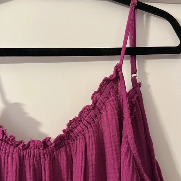 Anthropologie Purple Tiered Ruffled Maxi Sundress NWT 100% Cotton - Picture 3 of 5